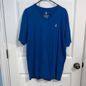 Psycho Bunny Size 7 Blue Short Sleeve V-Neck Tee